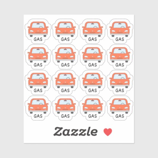 Sticker Rappel de ravitaillement en gaz de voiture Bujo Pl (Feuille)