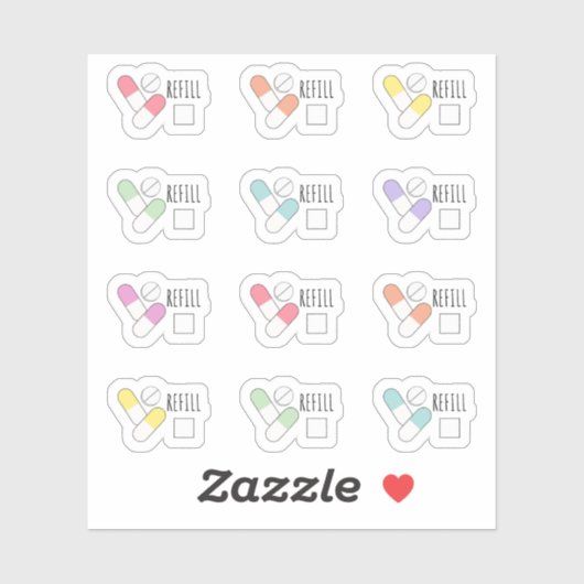 Sticker Rappel de recharge de médicaments Planificateur de (Feuille)