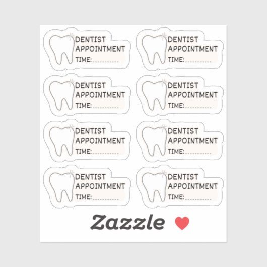 Sticker Rappel de rendez-vous chez le dentiste Bujo Planne (Feuille)