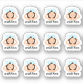 Sticker Rappel de routine de lavage des cheveux, fille mig (Devant)