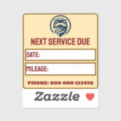 Sticker Rappel de service automobile moderne (Feuille)