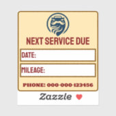 Sticker Rappel de service automobile moderne (Feuille)