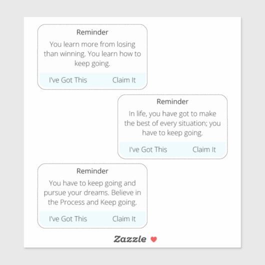 Sticker Rappel de texte Santé mentale Continuer à soutenir (Feuille)
