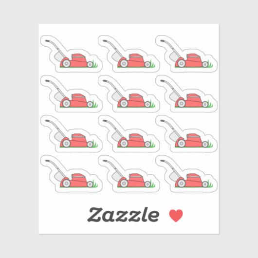 Sticker Rappel de travail du triage de tonte de pelouse Bu (Feuille)