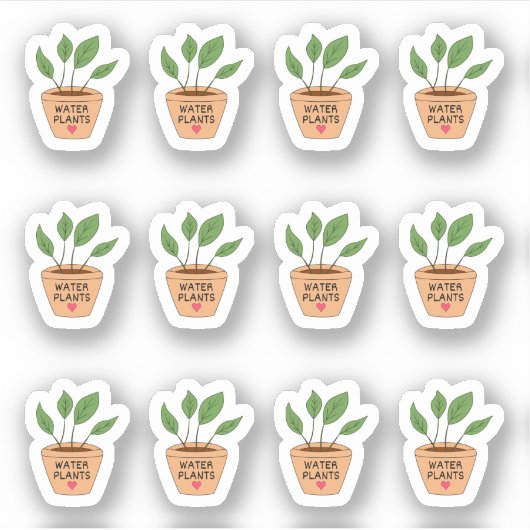 Sticker Rappel des plantes aquatiques Mini pots de plantes (Devant)