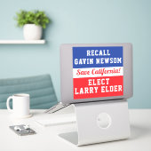 Sticker Rappeler Newsom Elect Larry Elder Save California (Ordinateur portable sur le bureau)