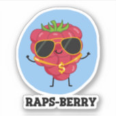 Sticker Raps-berry Funny Rapper Raspberry Pun (Devant)