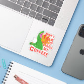 Sticker Raptors et café (Ordinateur portable avec iPhone)