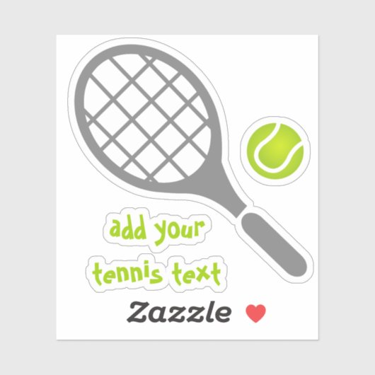 Sticker Raquette de tennis et balle gris et vert (Feuille)