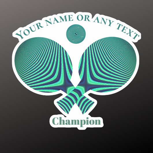 Sticker Raquettes de ping-pong rétro jaune bleu