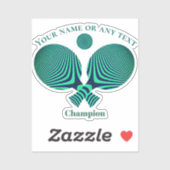 Sticker Raquettes de ping-pong rétro jaune bleu (Feuille)