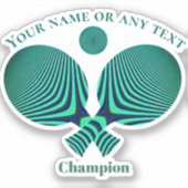 Sticker Raquettes de ping-pong rétro jaune bleu (Recto)