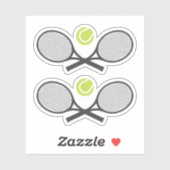 Sticker Raquettes et balles de tennis traversées (Feuille)