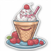 Sticker Raspberry Sundae étanche (Devant)