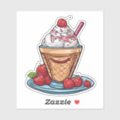 Sticker Raspberry Sundae étanche (Feuille)