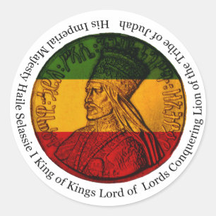 Sticker Rasta conquérant Lion de Juda Sa Majesté