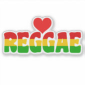 Sticker Rasta Drapeau Couleurs Aimer Reggae Texte (Devant)
