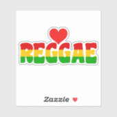 Sticker Rasta Drapeau Couleurs Aimer Reggae Texte (Feuille)