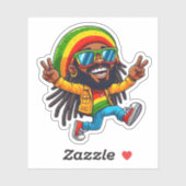 Sticker Rasta Jamaïcain (Feuille)