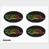 Sticker Rasta noir ovale (Feuille)