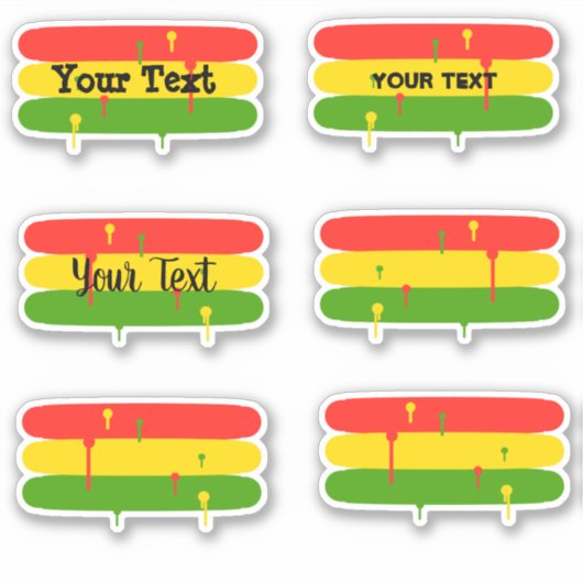 Sticker Rasta rustique rayures (Devant)