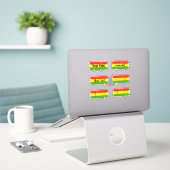 Sticker Rasta rustique rayures (Ordinateur portable sur le bureau)