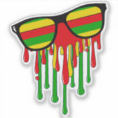 Sticker Rasta Sunglasses Melting in the Sun (Devant)