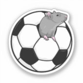 Sticker Rat avec balle de football (Recto)