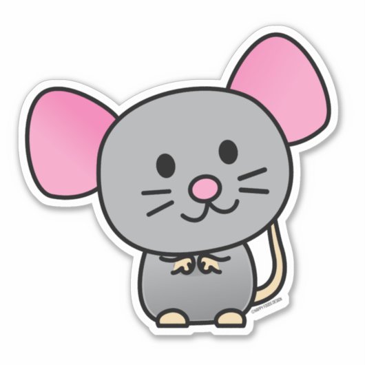 Sticker Rat de souris du Nouvel An lunaire chinois rouge d (Devant)