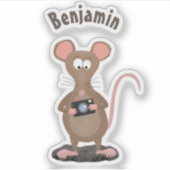 Sticker Rat drôle avec dessin animé de la caméra (Devant)
