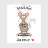Sticker Rat drôle avec dessin animé de la caméra (Feuille)
