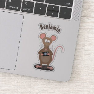 Sticker Rat drôle avec dessin animé de la caméra