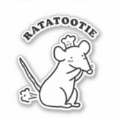 Sticker Rata-tootie Cute Funny Animal Pun Die-Cut (Devant)