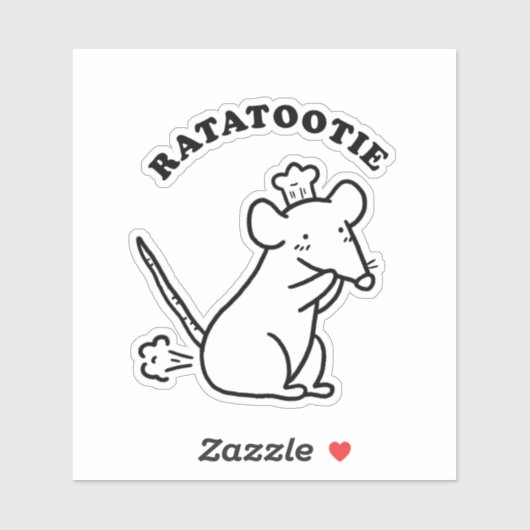 Sticker Rata-tootie Cute Funny Animal Pun Die-Cut (Feuille)