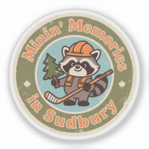 Sticker Raton laveur vintage Sudbury Ontario