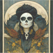 Sticker Raven Sorcière Imaginaire Horreur Goth Gothique (Devant)