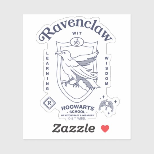 Sticker RAVENCLAW™ Wit Learning Wisdom Crest (Feuille)