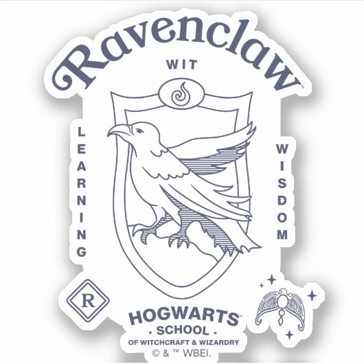 Sticker RAVENCLAW™ Wit Learning Wisdom Crest (Devant)