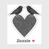 Sticker Ravens gothiques et Coeur noir (Feuille)
