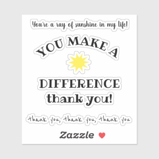 Sticker Ray of Sunshine ; Vous faites une différence citat (Feuille)