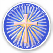 Sticker Rayons de lumière de la Croix Religieuse (Recto)