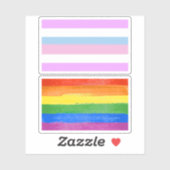 Sticker Rayures de fierté intersexe (Feuille)
