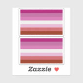 Sticker Rayures du drapeau de fierté lesbienne (Feuille)