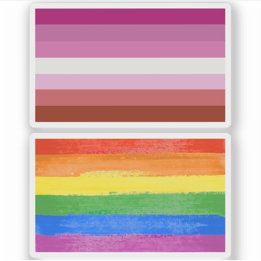 Sticker Rayures du drapeau de fierté lesbienne (Devant)