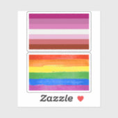 Sticker Rayures du drapeau de fierté lesbienne (Feuille)