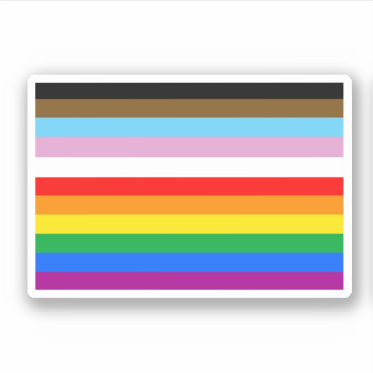 Sticker Rayures du drapeau de progrès LGBTQ+ (Devant)