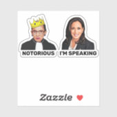Sticker RBG Kamala Harris célèbre Je parle (Feuille)