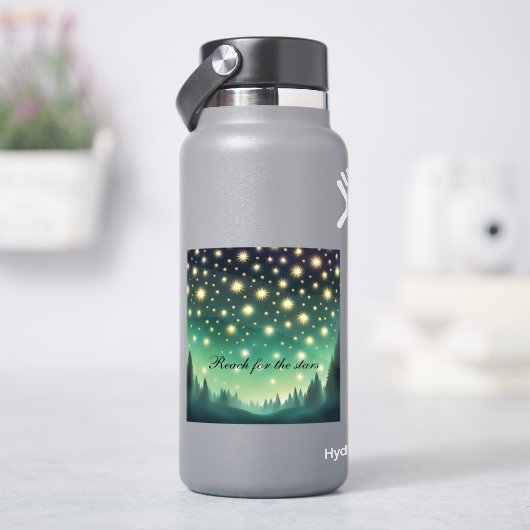 Sticker Reach for the Stars - Tons verts Starry Night (HydroFlask)