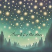 Sticker Reach for the Stars - Tons verts Starry Night (Devant)