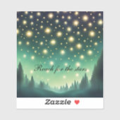 Sticker Reach for the Stars - Tons verts Starry Night (Feuille)